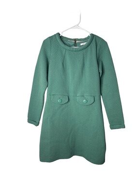 BODEN Bessie Jacquard Women’s Retro Seafoam Green Quilted Long Sleeve Dress Sz 4